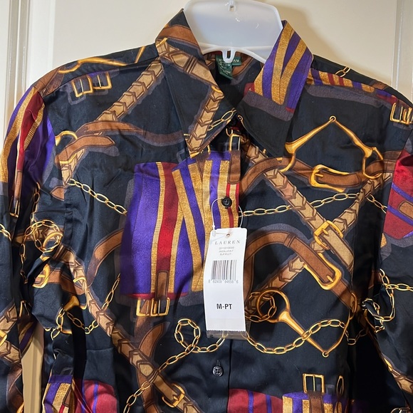 Lauren Ralph Lauren petite equestrian print shirt - Picture 2 of 4